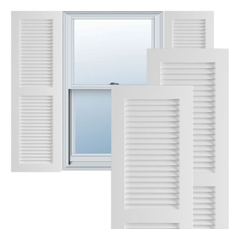 True Fit PVC Two Equal Louver Shutters, Unfinished, 12W X 32H